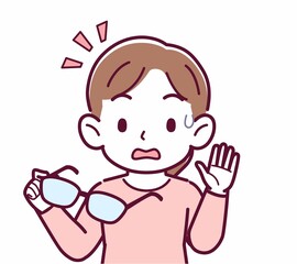 メガネを取った人