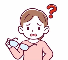 メガネを取った人