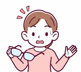 メガネを取った人