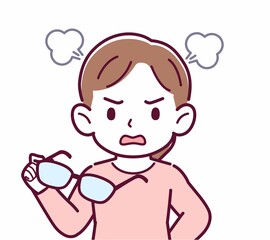 メガネを取った人