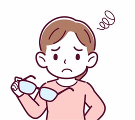 メガネを取った人