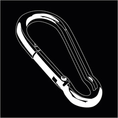 karabiner white on black background