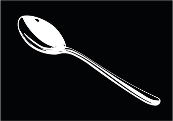 spoon white on black background