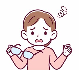 メガネを取った人