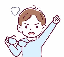 メガネを取った人