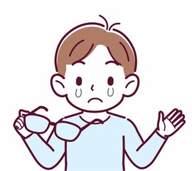 メガネを取った人