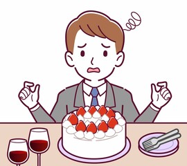 ケーキでお祝いする人