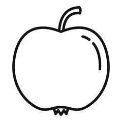 Eco apple icon, outline style