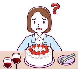 ケーキでお祝いする人