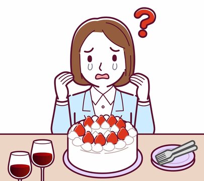 recommend clip art: ケーキでお祝いする人
