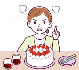 ケーキでお祝いする人