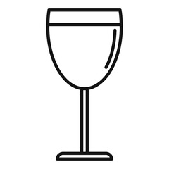 Wine glass icon, outline style