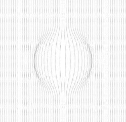 Optical illusion bloat ball effect. Line sphere vector. 3d shape underlay lines graphic abstract illustration