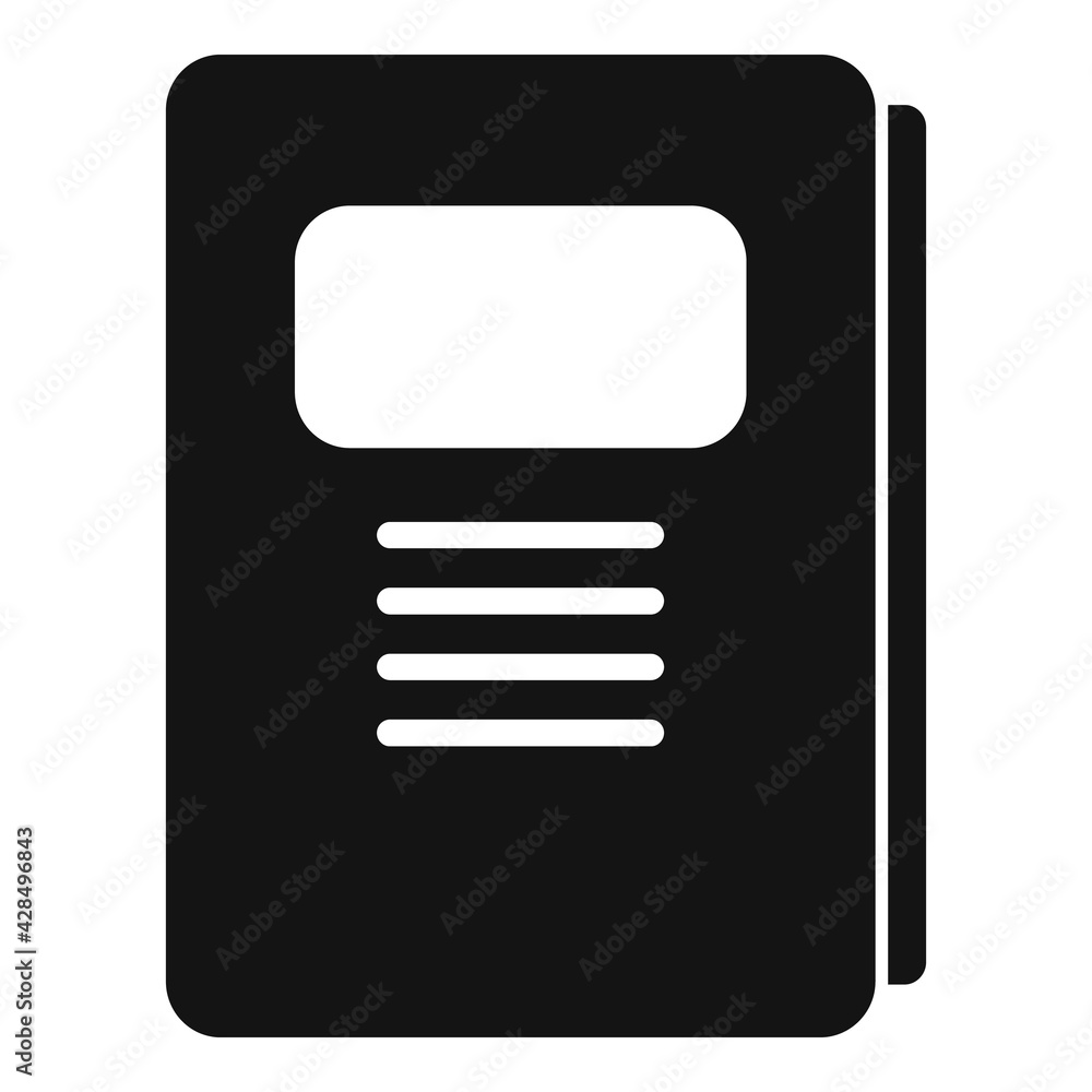 Poster notebook icon, simple style