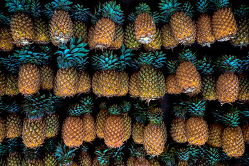 Colombo, Sri Lanka, 02/16/2014: pineapples for sale on the street 