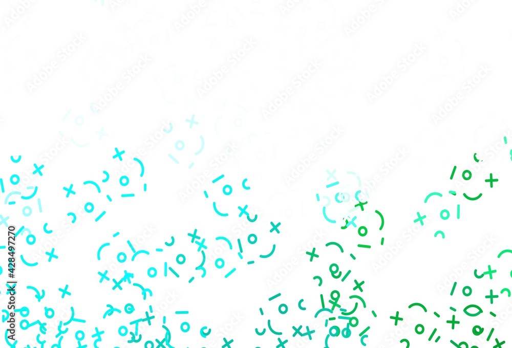 Aufkleber light green vector texture with mathematic symbols.