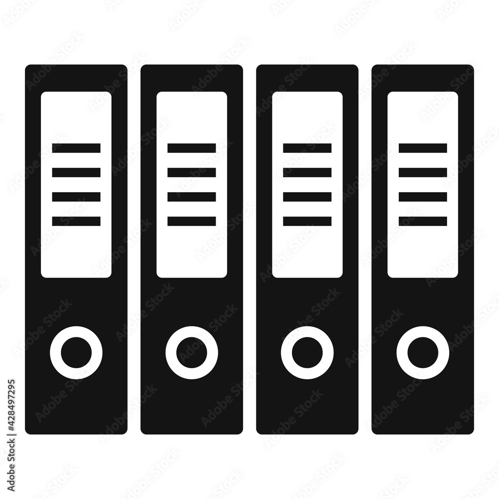 Poster office folder stack icon, simple style