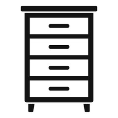 Wood drawer icon, simple style