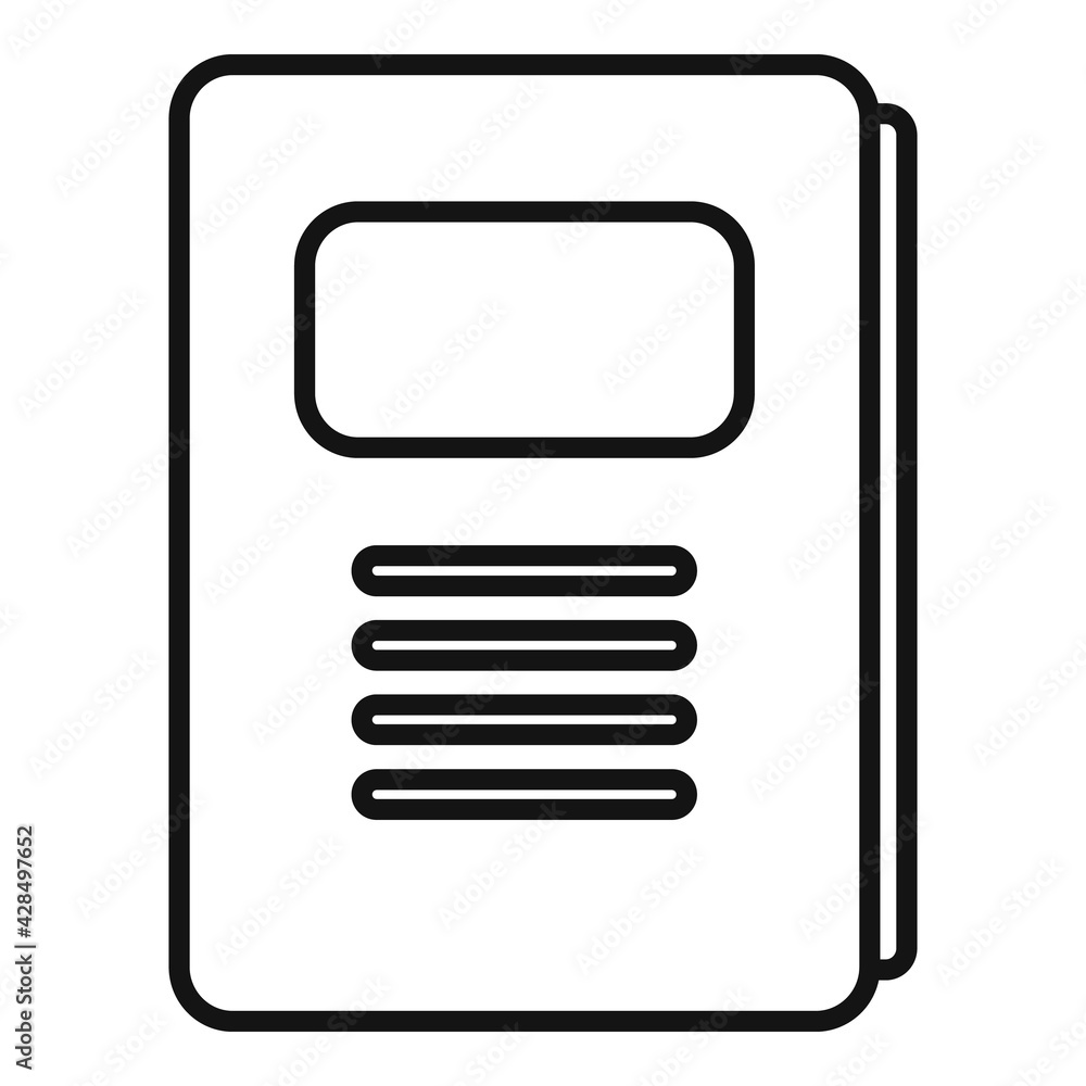 Poster notebook icon, outline style