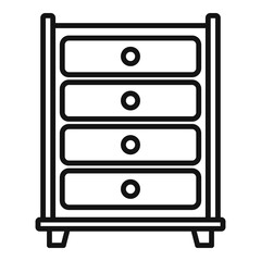 Drawer space organization icon, outline style