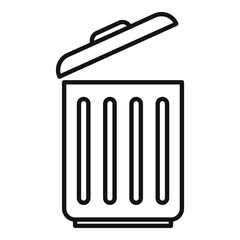 Recycle bin space organization icon, outline style
