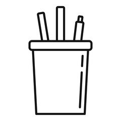 Pens glass icon, outline style