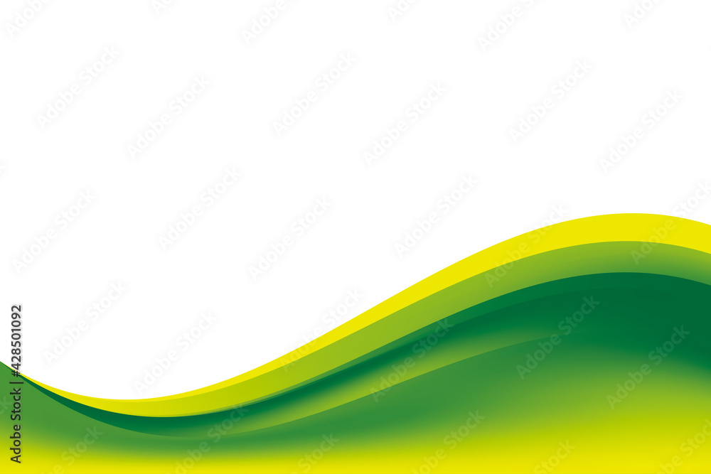Poster abstract smooth green yellow wavy background design template vector, professional fresh green mesh g