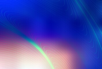 Light Blue, Yellow vector texture with bent lines.