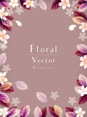 モダンで上品な花のベクター背景　Elegant Spring Flowers Vector Background