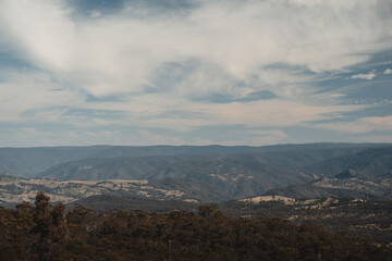 View of the Megalong Valley from the Hydro Majestic at Medlow Bath in the Blue Mountains National Park, NSW.