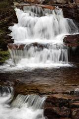 Gorgeous waterfalls with multiple cascades in crawford notch new hampshire