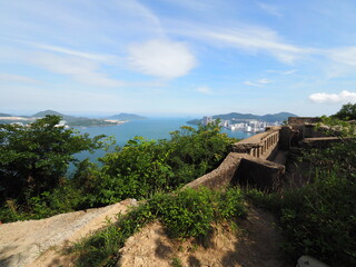 Fototapeta na wymiar Devil's Peak, scenic hiking trail in Hong Kong.