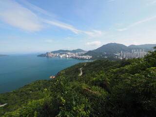 Fototapeta na wymiar Devil's Peak, scenic hiking trail in Hong Kong.