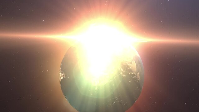 Nuclear Explosion outer Space View
, Atom Hydrogen bomb explosion Destroying all life on earth
