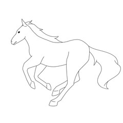 馬　走る　線画