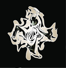 abstract white  ghost on black background. 