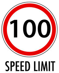 Red traffic sign on white background