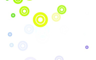 Light Pink, Green vector background with bubbles.