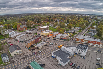 Aerial View of Williamson, New York in Autumn