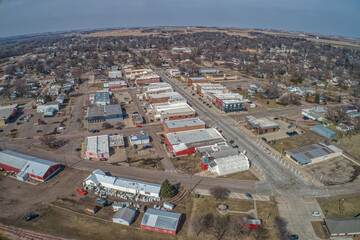 Aerial View of Hawarden, Iowa in spring
