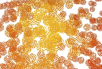 Light Orange vector backdrop with memphis shapes.