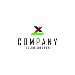 abstract letter X logo on sharp tip box