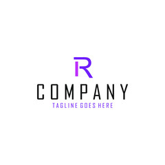 abstract pink and purple letter R logo