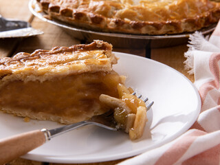 apple pie on white plate