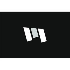 abstract logo letter M in white and gray color
