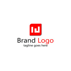 Obraz premium abstract logo letter in a red box