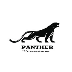 premium black panther vector logo illustration design © Alpha Vector