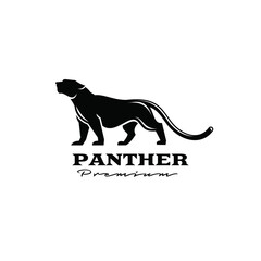 premium black panther vector logo illustration design