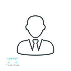 business admin icon, businessman. business person. Male avatar picture profile. Man in suit for your web site design, logo, app UI. outline style vector illustration design on white background EPS 10