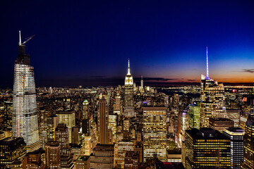 New York at Night with Empire State Building